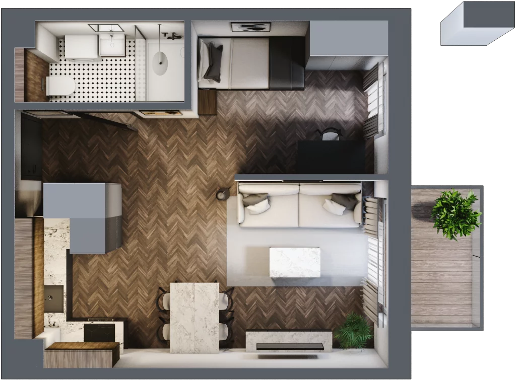 2 pokoje, apartament 36,59 m², piętro 1, oferta nr 6.26, Pino Resort, Gdańsk, Wyspa Sobieszewska, Sobieszewo, ul. Turystyczna 90
