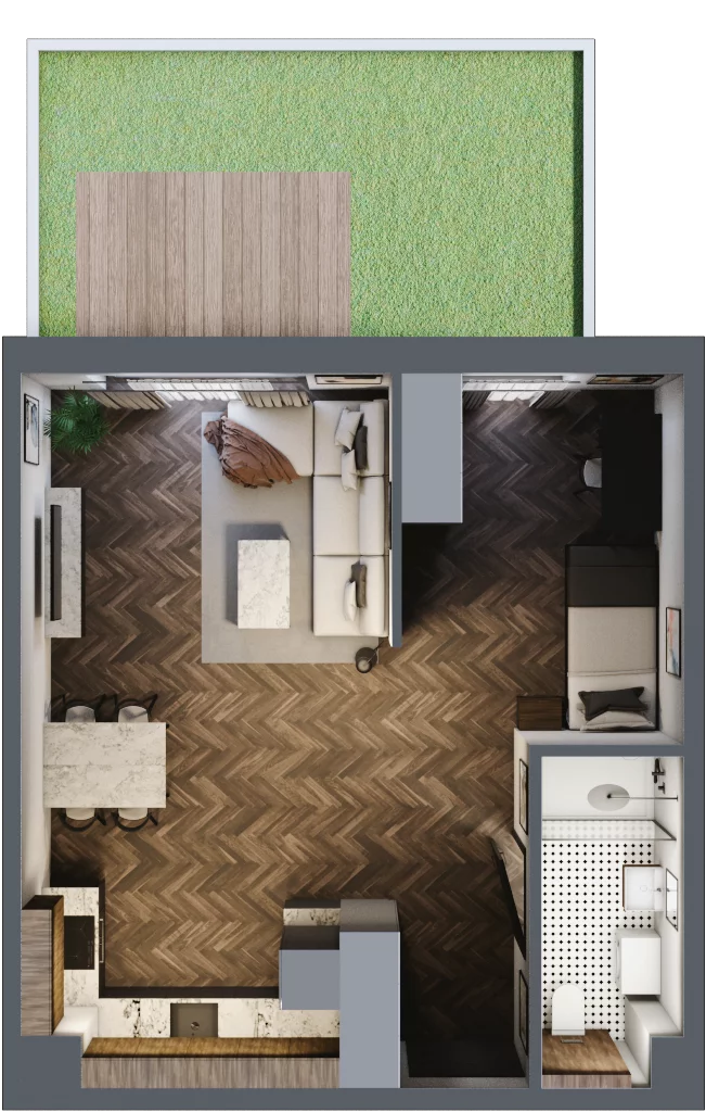 2 pokoje, apartament 45,72 m², parter, oferta nr 6.16, Pino Resort, Gdańsk, Wyspa Sobieszewska, Sobieszewo, ul. Turystyczna 90