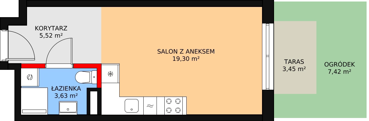 Mieszkanie 28,95 m², parter, oferta nr A5, MiłoSza, Gdynia, Redłowo, ul. Czesława Miłosza