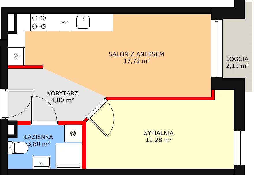 Mieszkanie 39,88 m², piętro 2, oferta nr A16, MiłoSza, Gdynia, Redłowo, ul. Czesława Miłosza