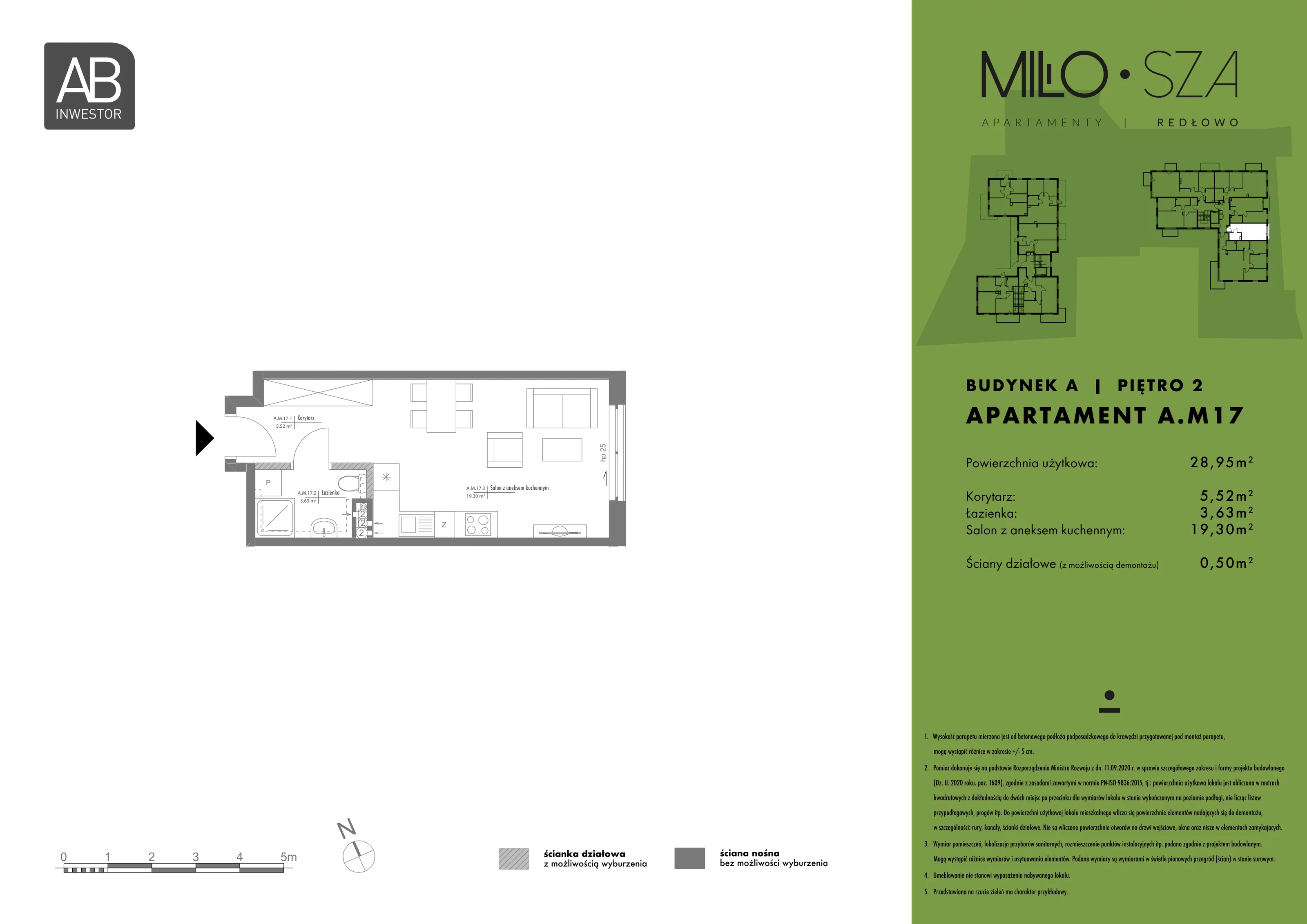 Apartament 28,95 m², piętro 2, oferta nr A17, MiłoSza, Gdynia, Redłowo, ul. Czesława Miłosza