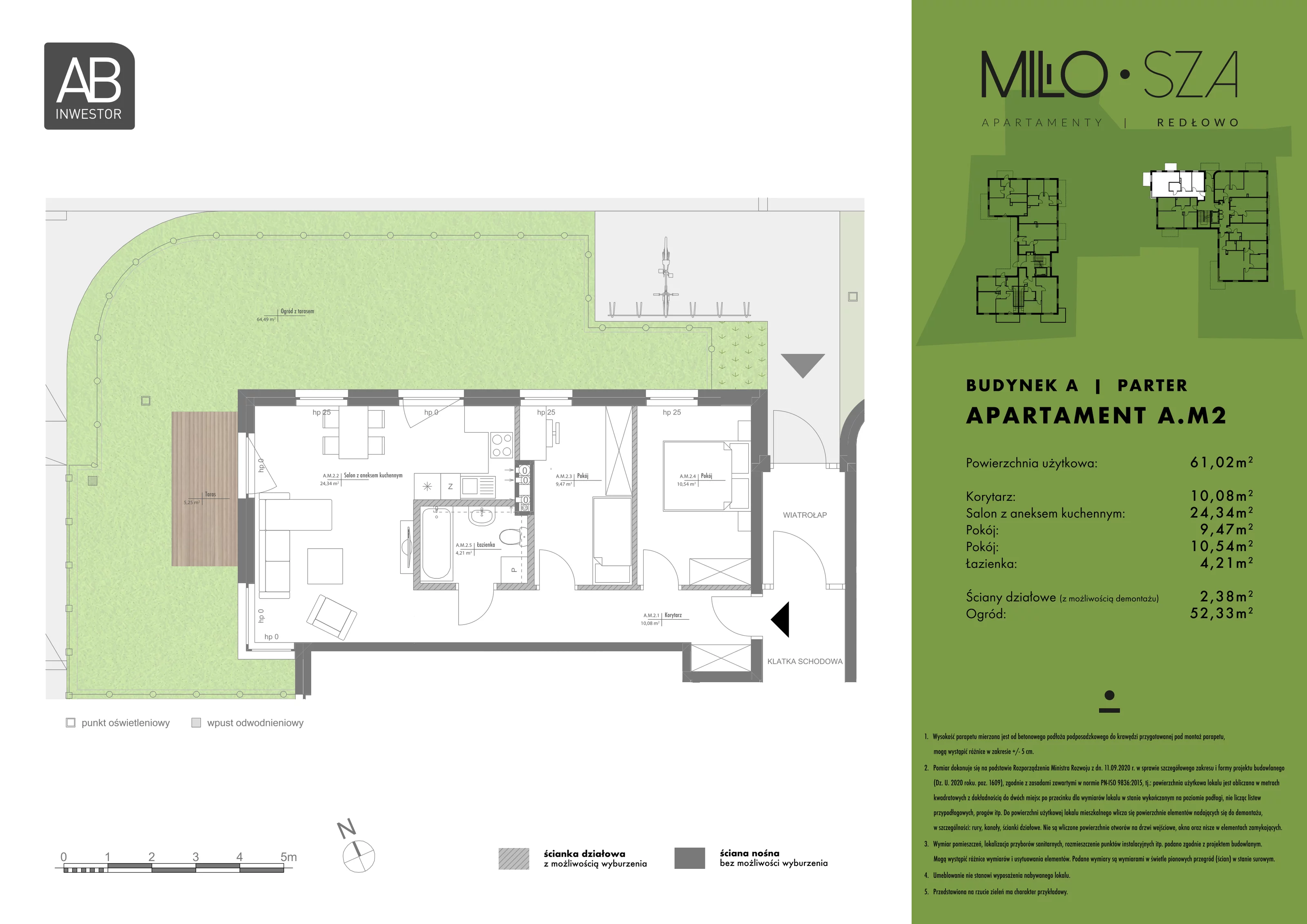 Mieszkanie 61,02 m², parter, oferta nr A2, MiłoSza, Gdynia, Redłowo, ul. Czesława Miłosza