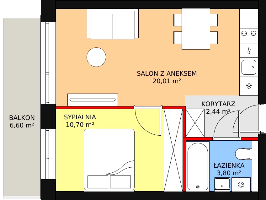 Apartament inwestycyjny 36,95 m², piętro 3, oferta nr A.3.04, Sand Dunes, Dziwnów, ul. Adama Mickiewicza 47