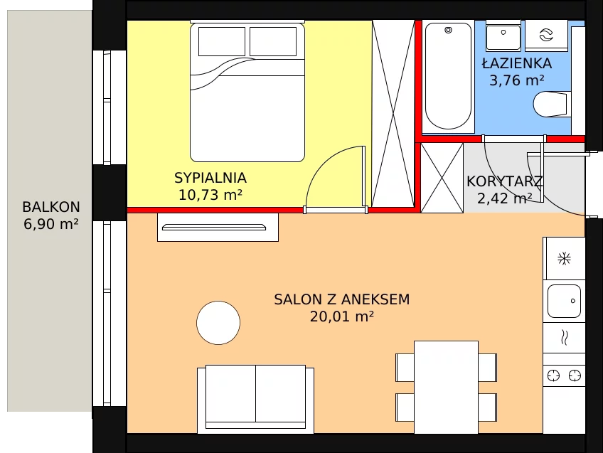 Apartament inwestycyjny 36,92 m², piętro 3, oferta nr A.3.05, Sand Dunes, Dziwnów, ul. Adama Mickiewicza 47