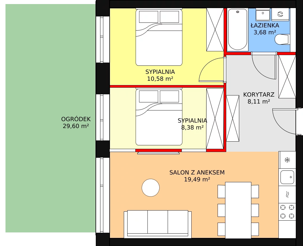 Apartament inwestycyjny 50,24 m², parter, oferta nr B.0.05, Sand Dunes, Dziwnów, ul. Adama Mickiewicza 47