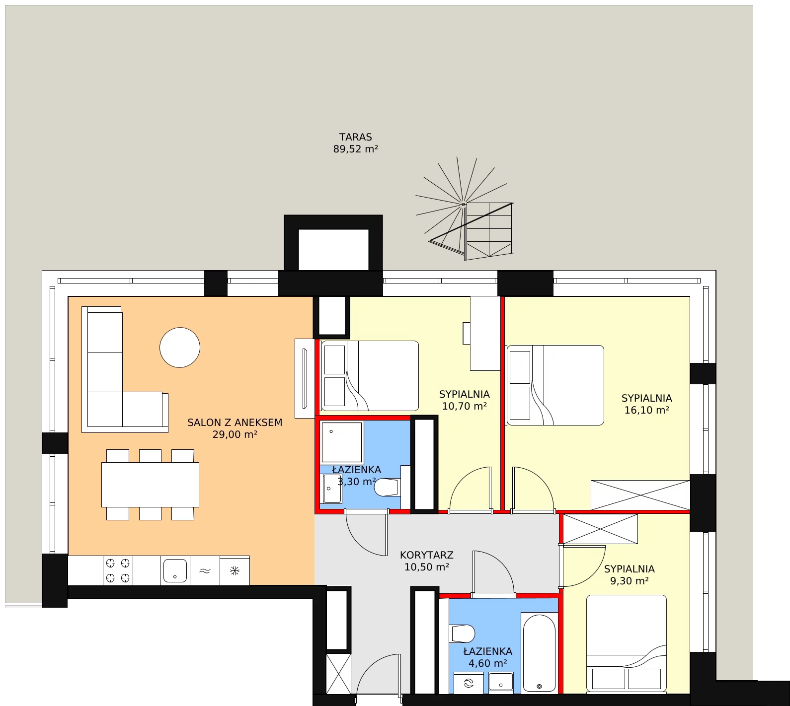 4 pokoje, apartament inwestycyjny 83,50 m², piętro 4, oferta nr B.4.03, Sand Dunes, Dziwnów, ul. Adama Mickiewicza 47