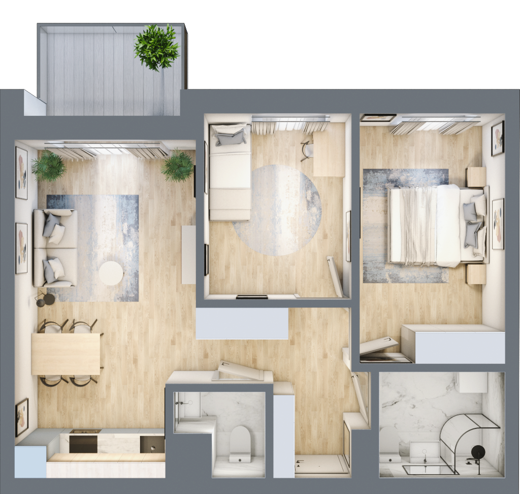 Mieszkanie 58,40 m², piętro 2, oferta nr A-22, AURA WARSZEWO, Szczecin, Północ, Warszewo, ul. Kalinowa