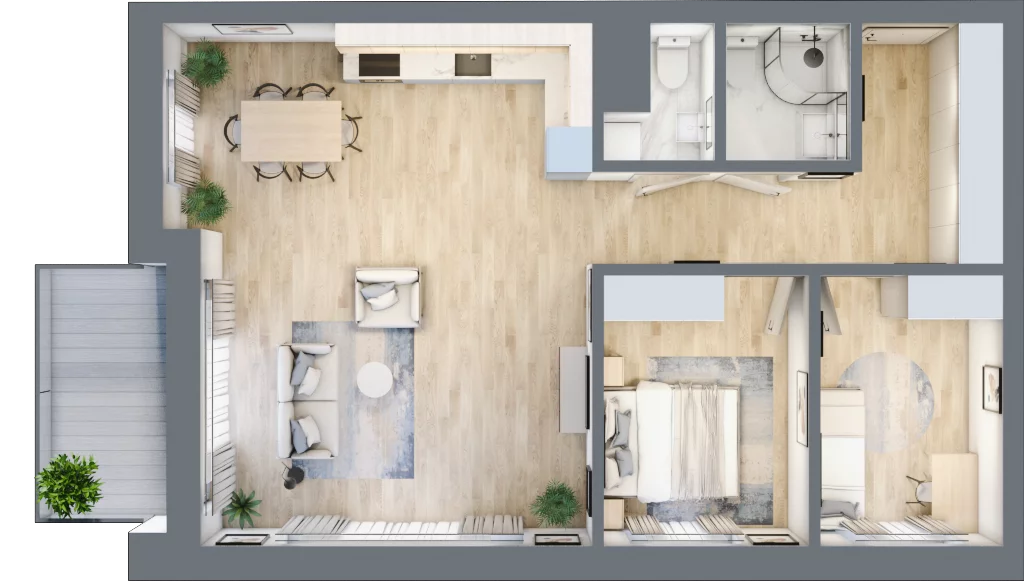 3 pokoje, mieszkanie 70,66 m², piętro 2, oferta nr A-20, AURA WARSZEWO, Szczecin, Północ, Warszewo, ul. Kalinowa