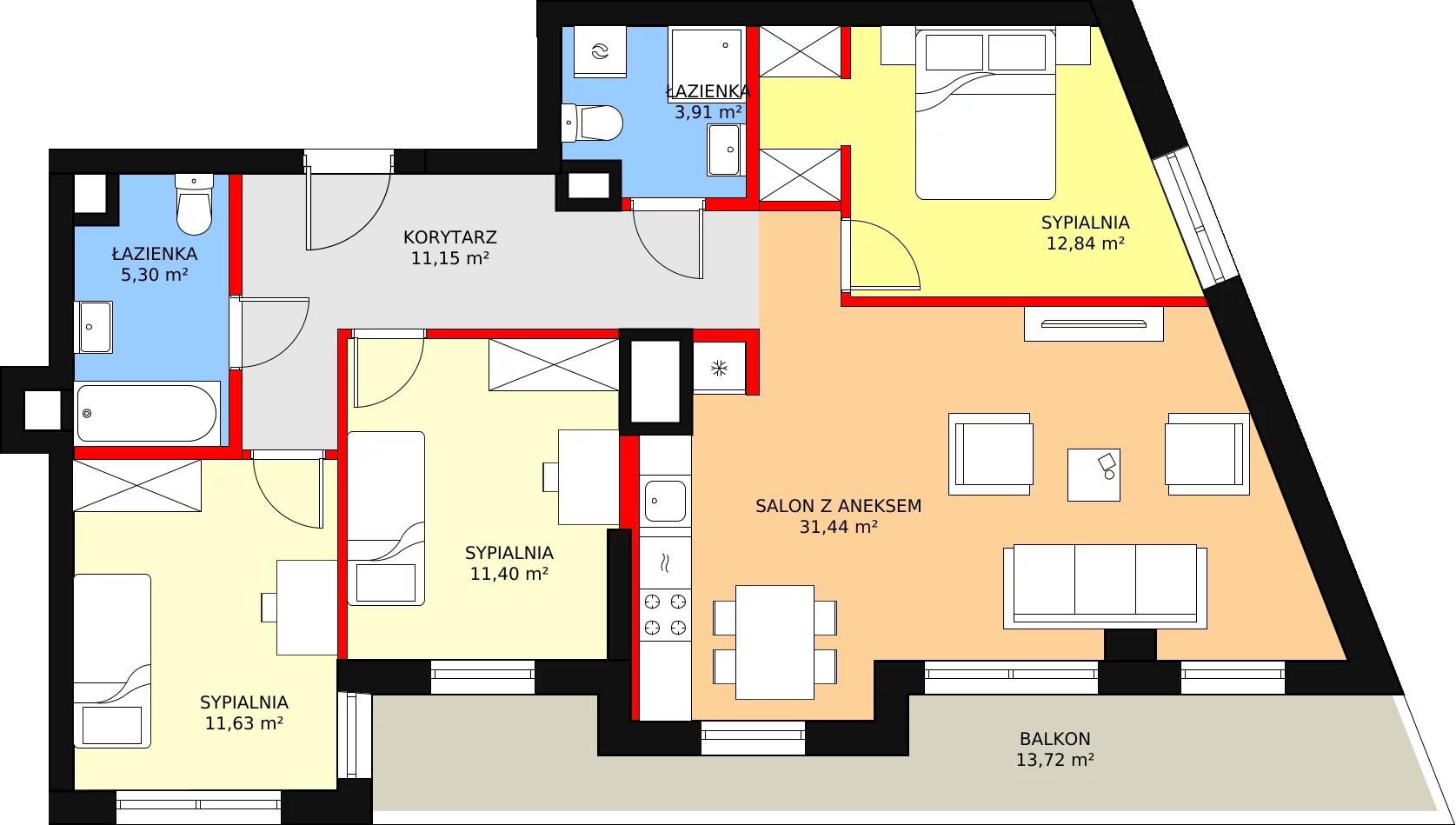 Mieszkanie 87,40 m², piętro 1, oferta nr 3, Złota Oksza, Warszawa, Ursus, Niedźwiadek, ul. Zagłoby