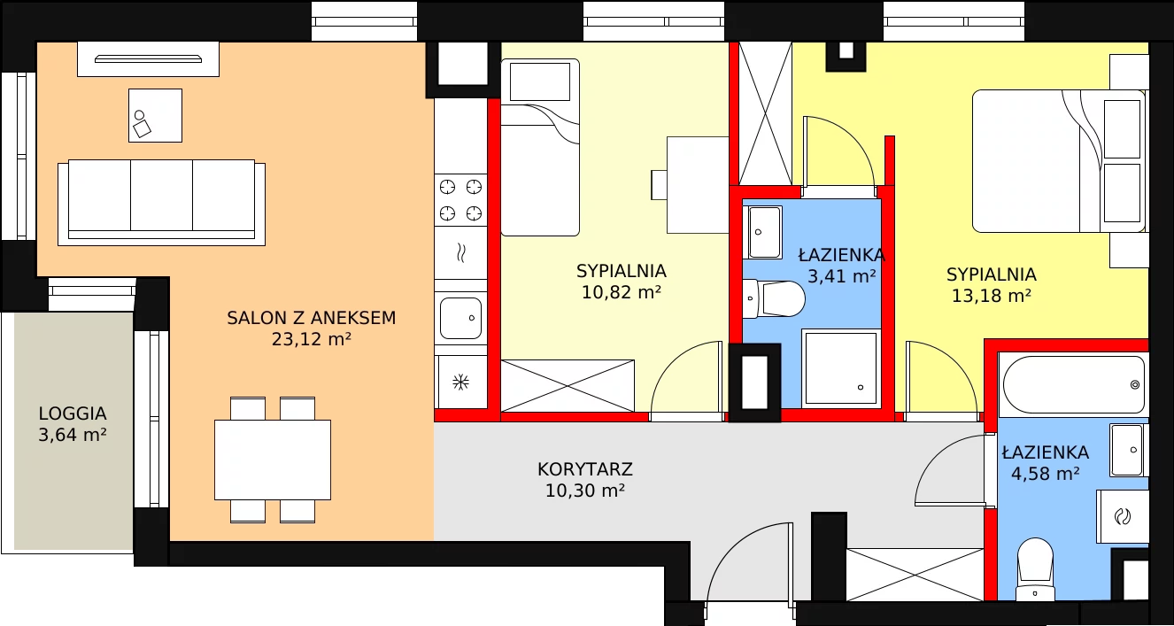 Mieszkanie 68,48 m², piętro 1, oferta nr 7, Złota Oksza, Warszawa, Ursus, Niedźwiadek, ul. Zagłoby