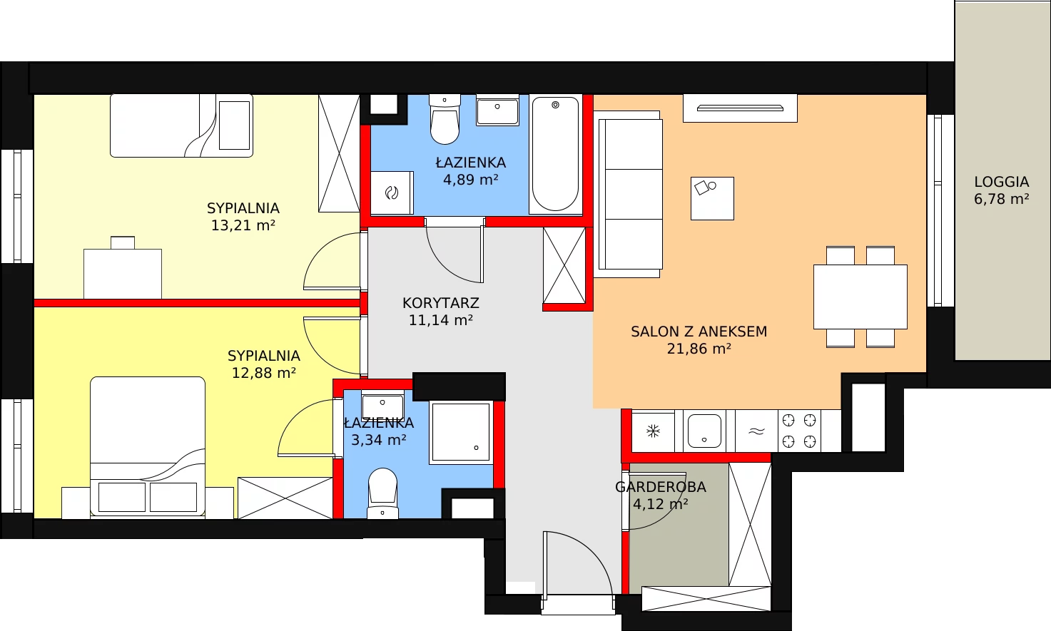 Mieszkanie 71,51 m², piętro 2, oferta nr 17, Złota Oksza, Warszawa, Ursus, Niedźwiadek, ul. Zagłoby