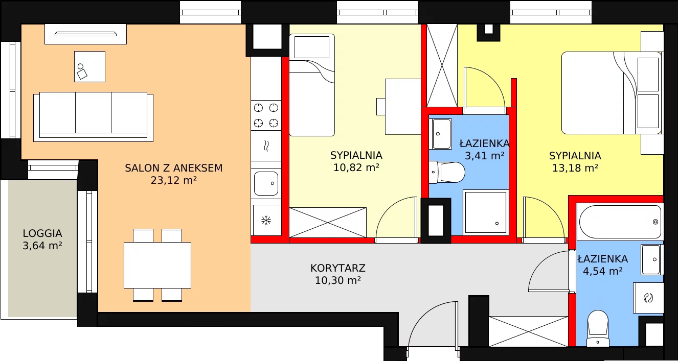 Mieszkanie 65,43 m², piętro 3, oferta nr 27, Złota Oksza, Warszawa, Ursus, Niedźwiadek, ul. Zagłoby