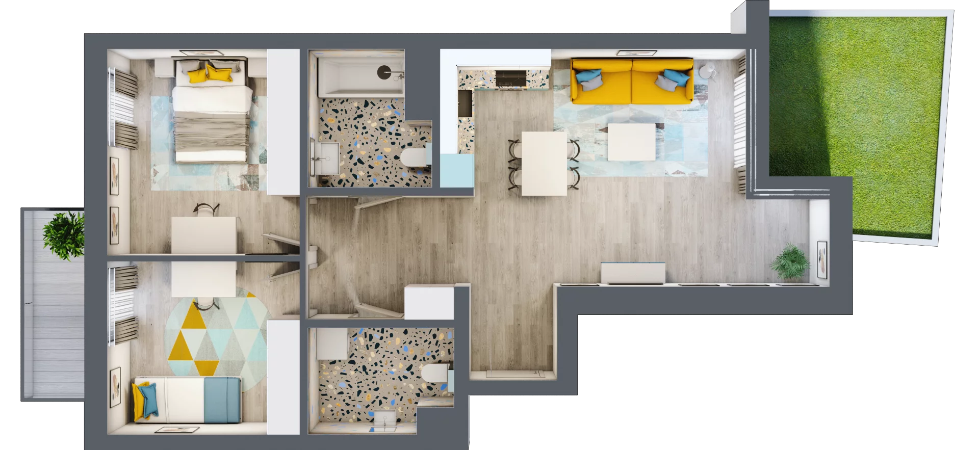3 pokoje, mieszkanie 66,73 m², piętro 1, oferta nr B.A010, Miasto Polskich Mistrzów Olimpijskich - Paryż, Mysiadło, ul. Olimpijska