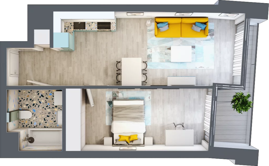 2 pokoje, mieszkanie 45,04 m², piętro 3, oferta nr B.A024, Miasto Polskich Mistrzów Olimpijskich - Paryż, Mysiadło, ul. Olimpijska