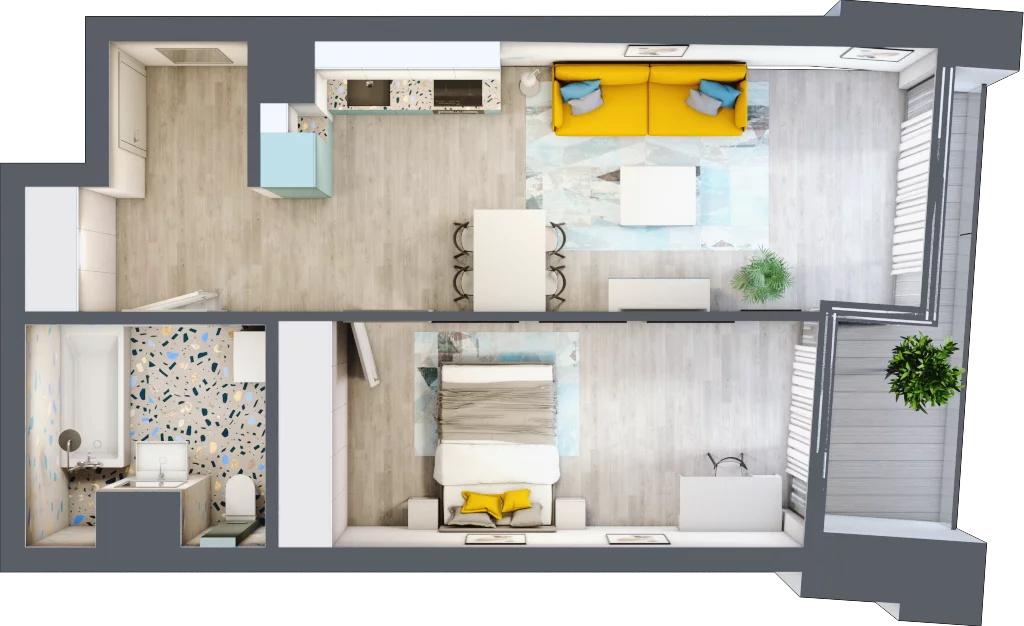 2 pokoje, mieszkanie 47,82 m², piętro 4, oferta nr B.A036, Miasto Polskich Mistrzów Olimpijskich - Paryż, Mysiadło, ul. Olimpijska