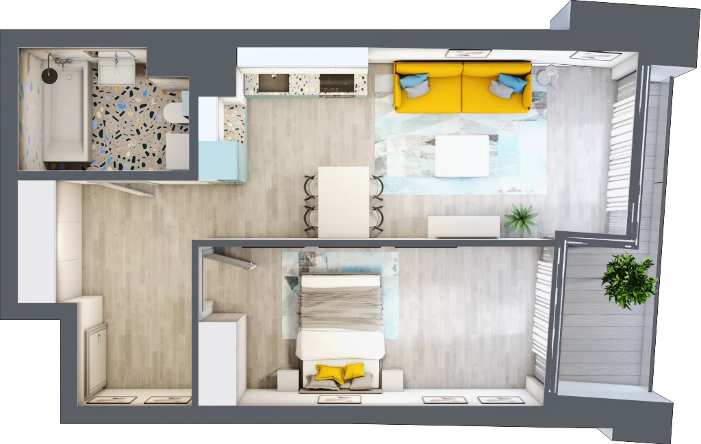 2 pokoje, mieszkanie 45,79 m², piętro 3, oferta nr B.B071, Miasto Polskich Mistrzów Olimpijskich - Paryż, Mysiadło, ul. Olimpijska