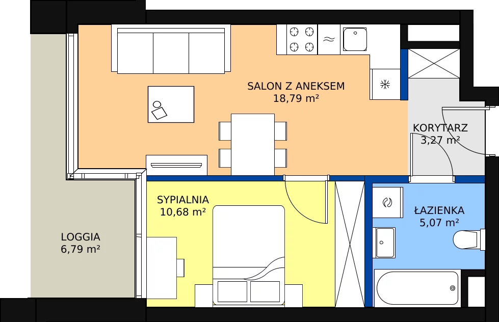 Zalety mieszkania 37.81 m², B.B081