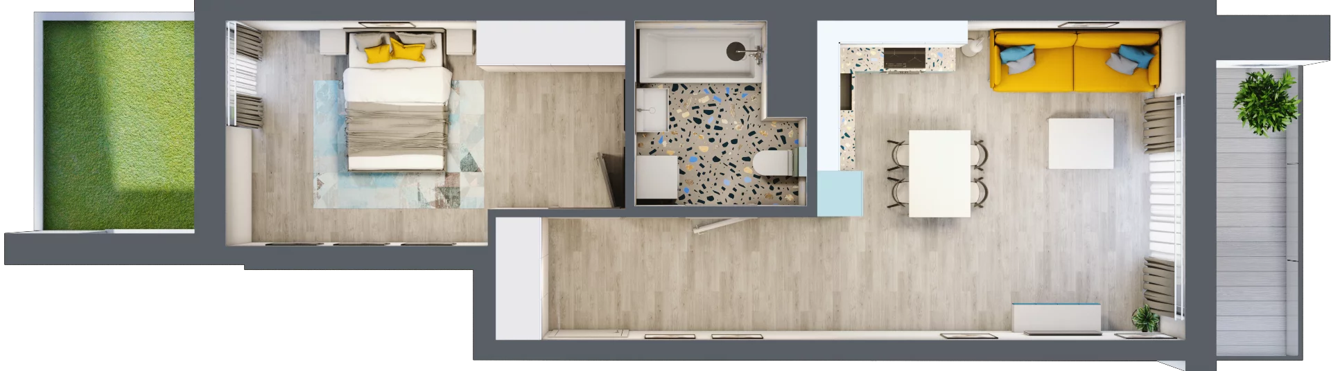 2 pokoje, mieszkanie 47,10 m², piętro 1, oferta nr B.C085, Miasto Polskich Mistrzów Olimpijskich - Paryż, Mysiadło, ul. Olimpijska