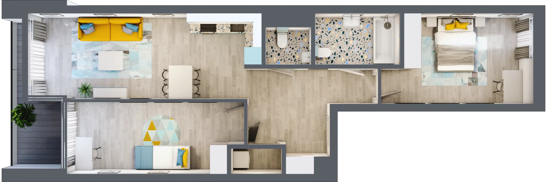 3 pokoje, mieszkanie 72,42 m², piętro 3, oferta nr B.C096, Miasto Polskich Mistrzów Olimpijskich - Paryż, Mysiadło, ul. Olimpijska