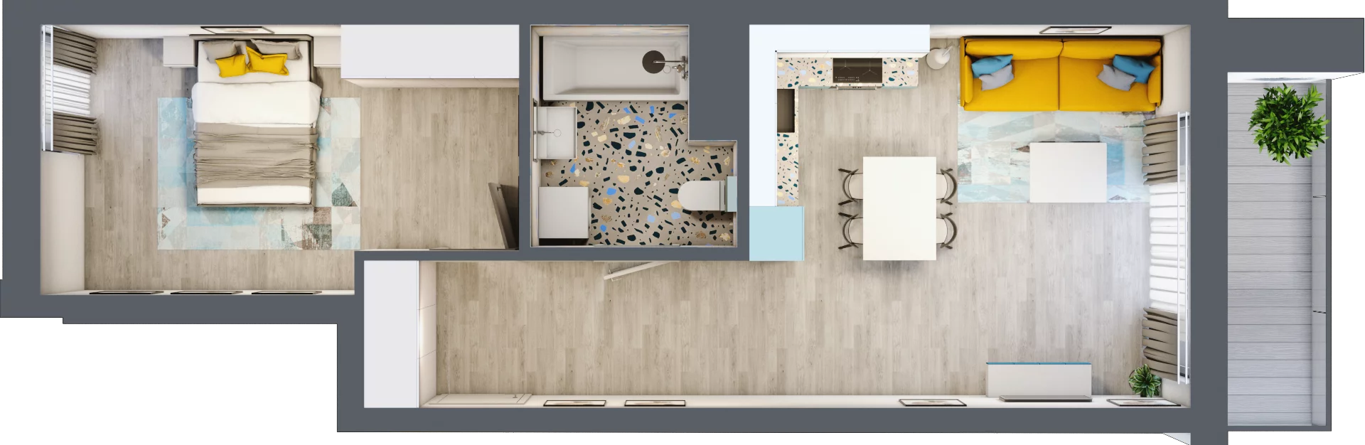 2 pokoje, mieszkanie 47,10 m², piętro 5, oferta nr B.C101, Miasto Polskich Mistrzów Olimpijskich - Paryż, Mysiadło, ul. Olimpijska