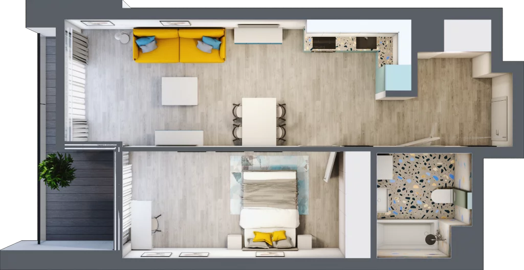 2 pokoje, mieszkanie 48,94 m², piętro 5, oferta nr B.C103, Miasto Polskich Mistrzów Olimpijskich - Paryż, Mysiadło, ul. Olimpijska