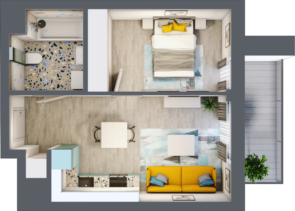 2 pokoje, mieszkanie 35,86 m², piętro 1, oferta nr B.E126, Miasto Polskich Mistrzów Olimpijskich - Paryż, Mysiadło, ul. Olimpijska