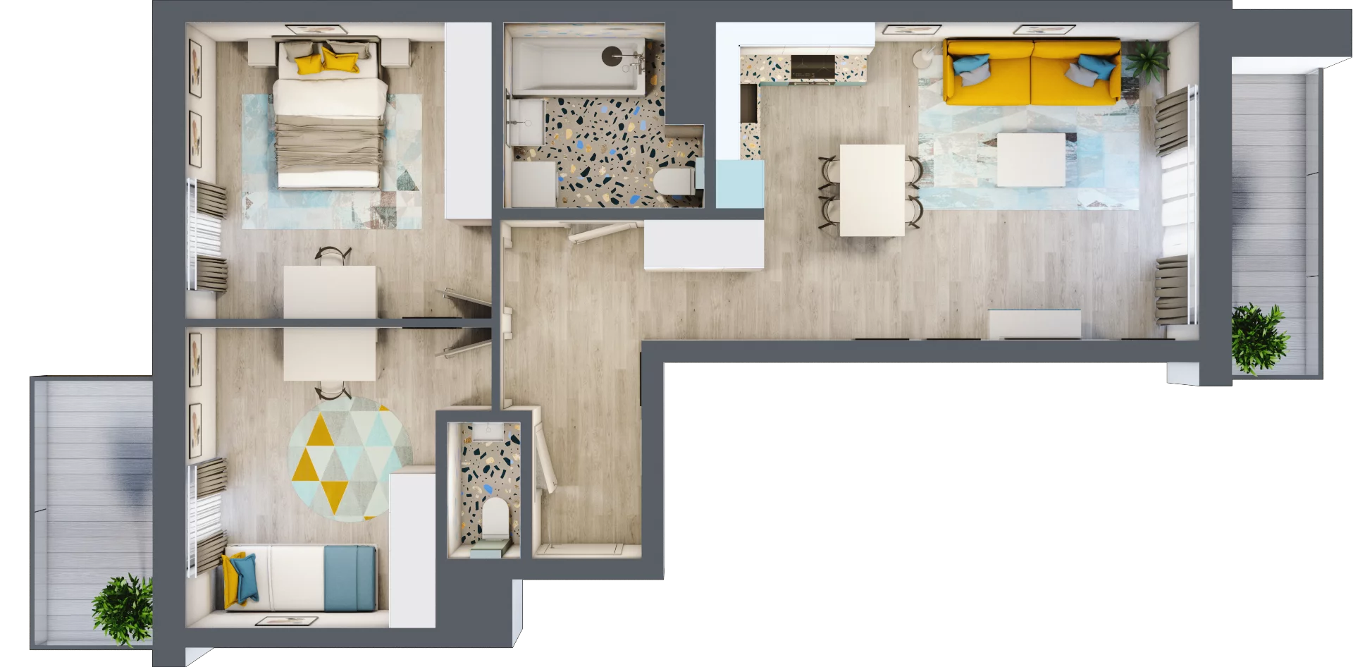 3 pokoje, mieszkanie 65,35 m², piętro 2, oferta nr B.E129, Miasto Polskich Mistrzów Olimpijskich - Paryż, Mysiadło, ul. Olimpijska