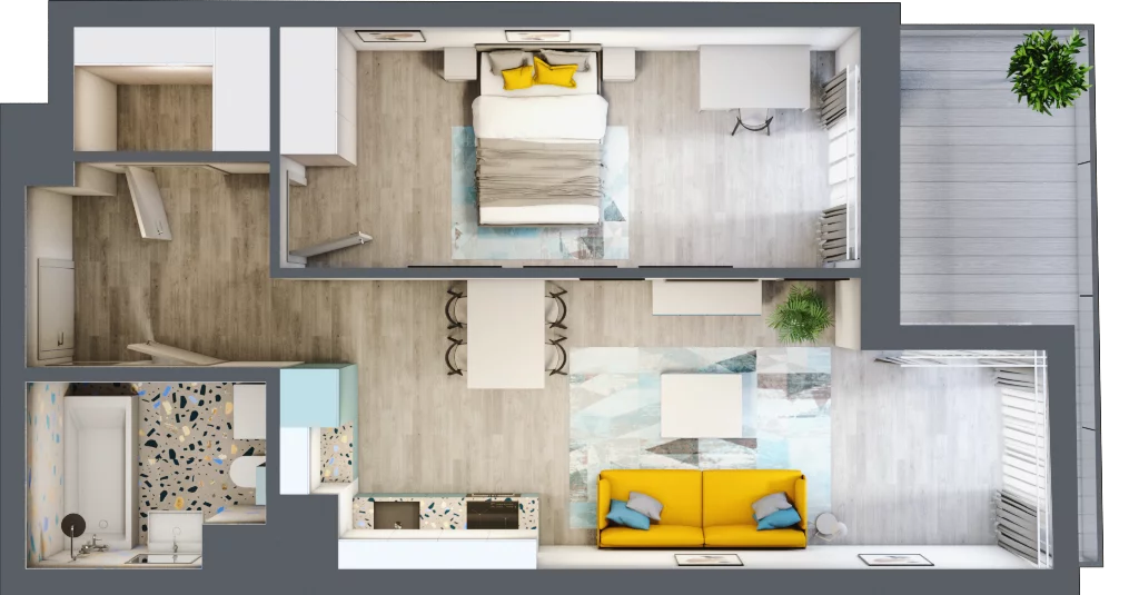 2 pokoje, mieszkanie 48,80 m², piętro 1, oferta nr B.F149, Miasto Polskich Mistrzów Olimpijskich - Paryż, Mysiadło, ul. Olimpijska