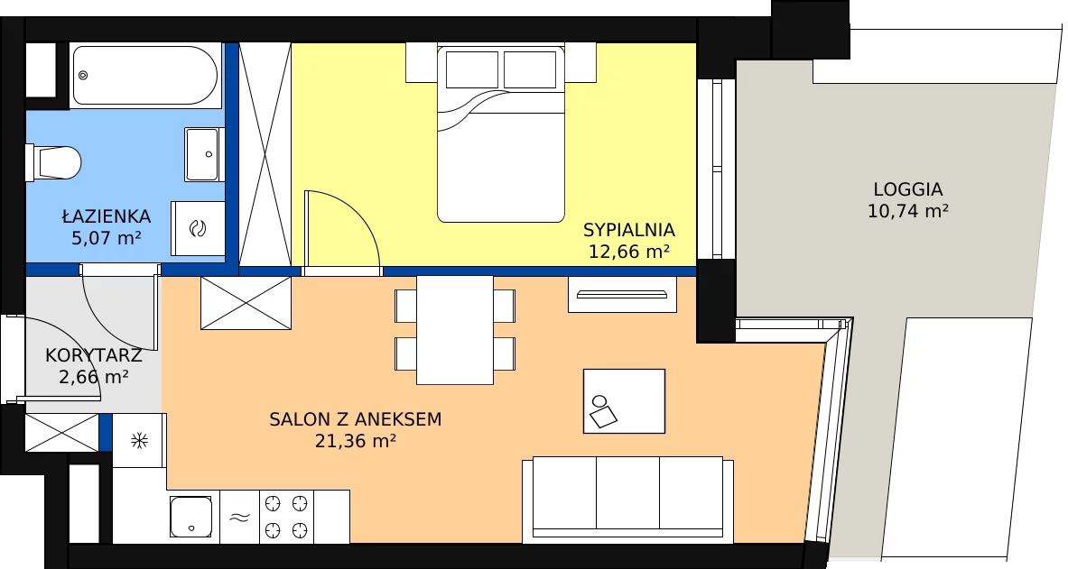 Zalety mieszkania 48.44 m², B.F161