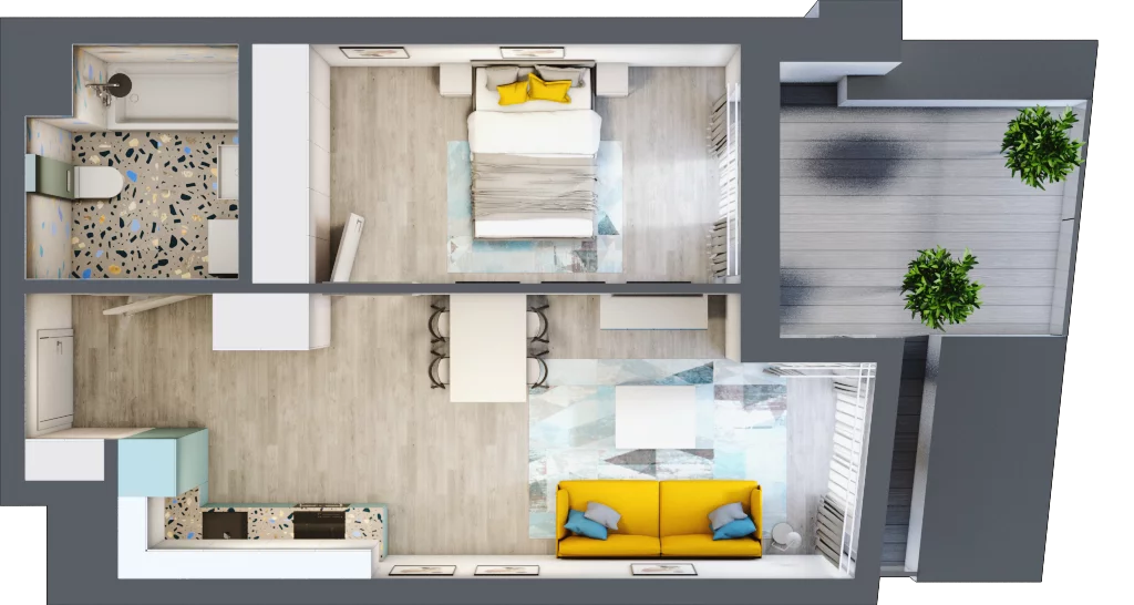 2 pokoje, mieszkanie 48,44 m², piętro 2, oferta nr B.F161, Miasto Polskich Mistrzów Olimpijskich - Paryż, Mysiadło, ul. Olimpijska