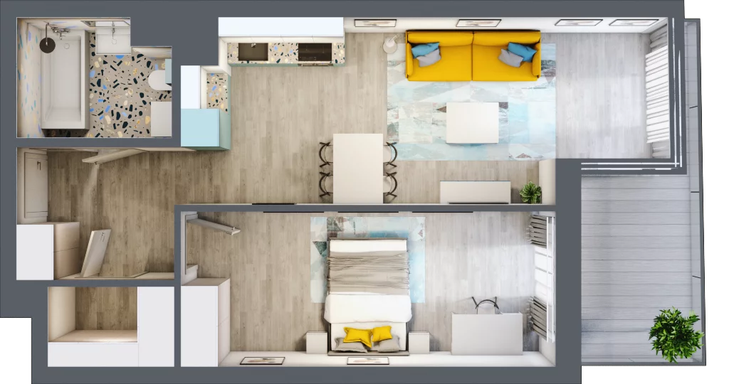 2 pokoje, mieszkanie 48,60 m², piętro 3, oferta nr B.F169, Miasto Polskich Mistrzów Olimpijskich - Paryż, Mysiadło, ul. Olimpijska
