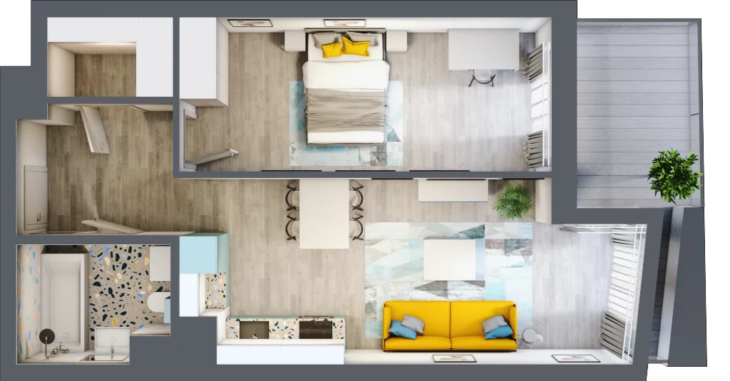 2 pokoje, mieszkanie 47,56 m², piętro 3, oferta nr B.F170, Miasto Polskich Mistrzów Olimpijskich - Paryż, Mysiadło, ul. Olimpijska