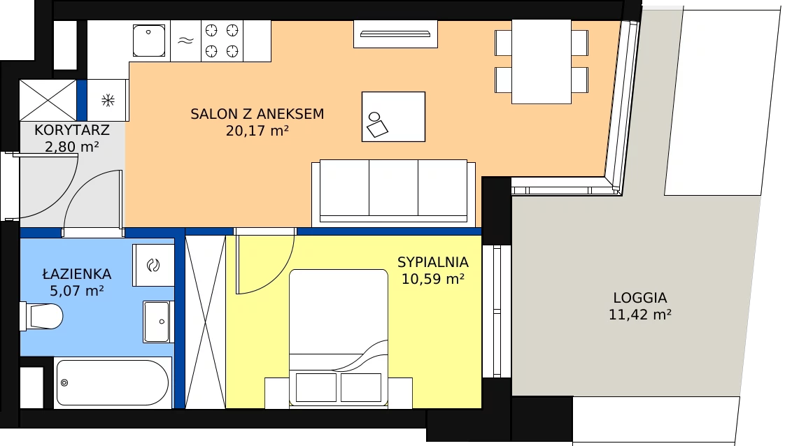 Zalety mieszkania 38.63 m², B.F184