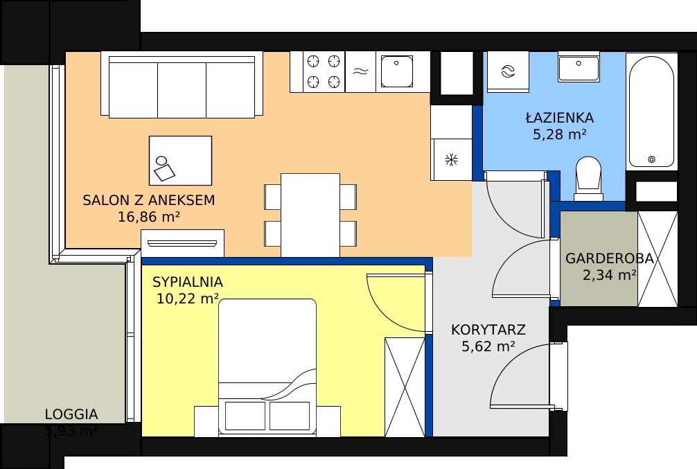 Zalety mieszkania 40.32 m², B.F189