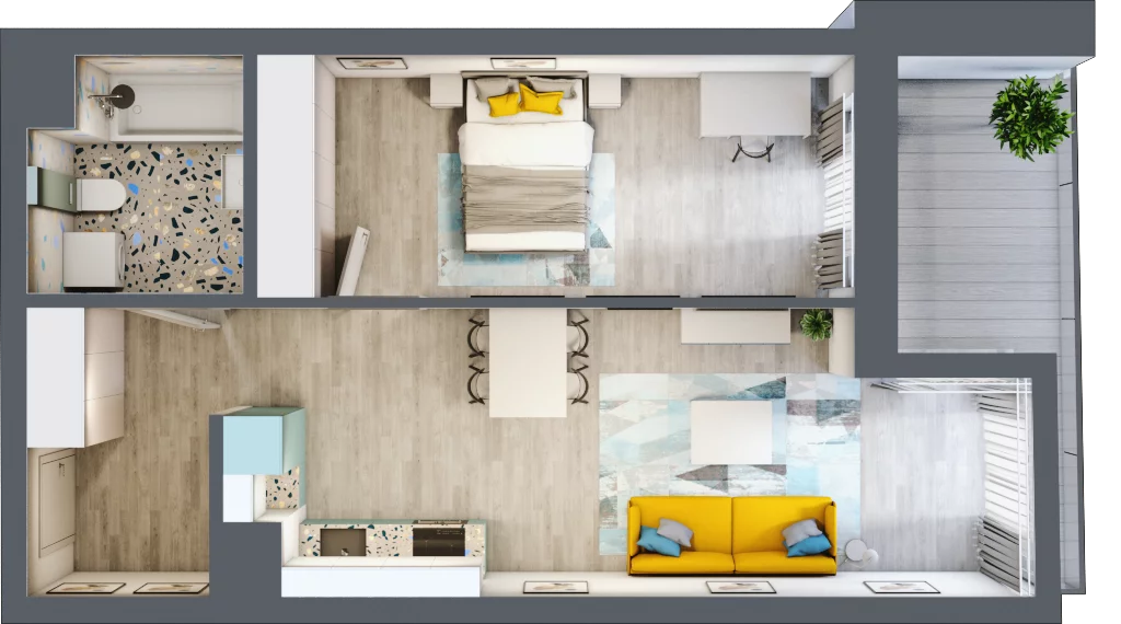 2 pokoje, mieszkanie 45,03 m², piętro 5, oferta nr B.F190, Miasto Polskich Mistrzów Olimpijskich - Paryż, Mysiadło, ul. Olimpijska