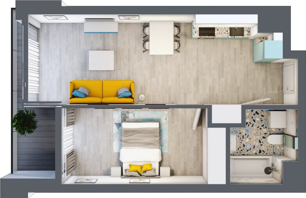 2 pokoje, mieszkanie 43,37 m², piętro 2, oferta nr B.G219, Miasto Polskich Mistrzów Olimpijskich - Paryż, Mysiadło, ul. Olimpijska