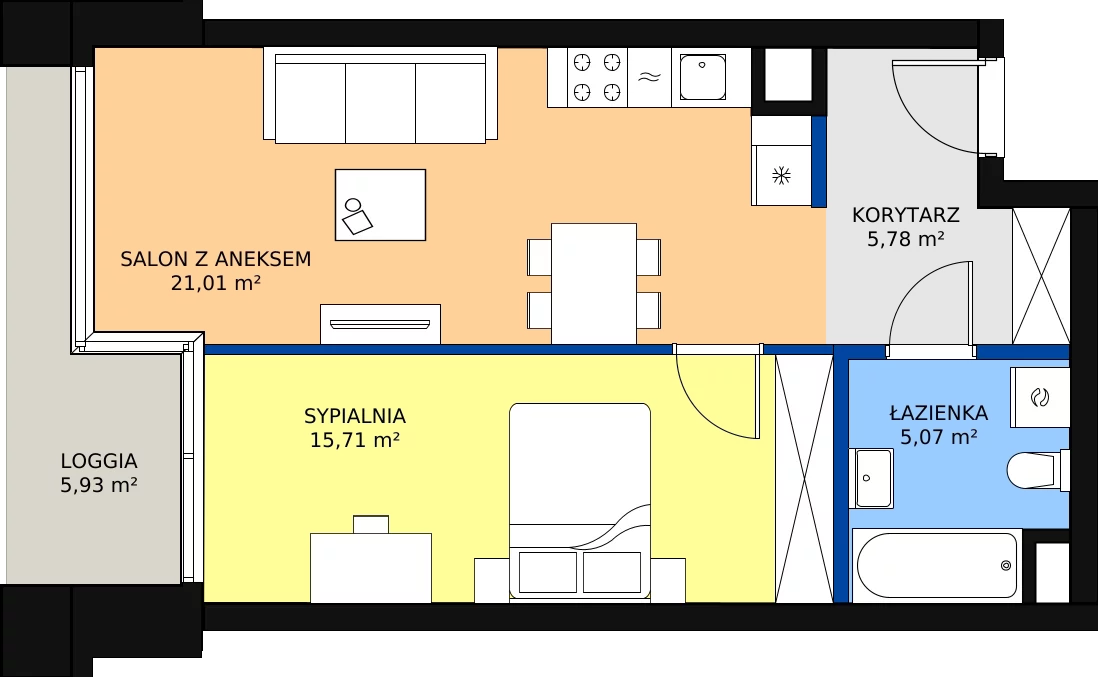 Zalety mieszkania 47.57 m², B.G228
