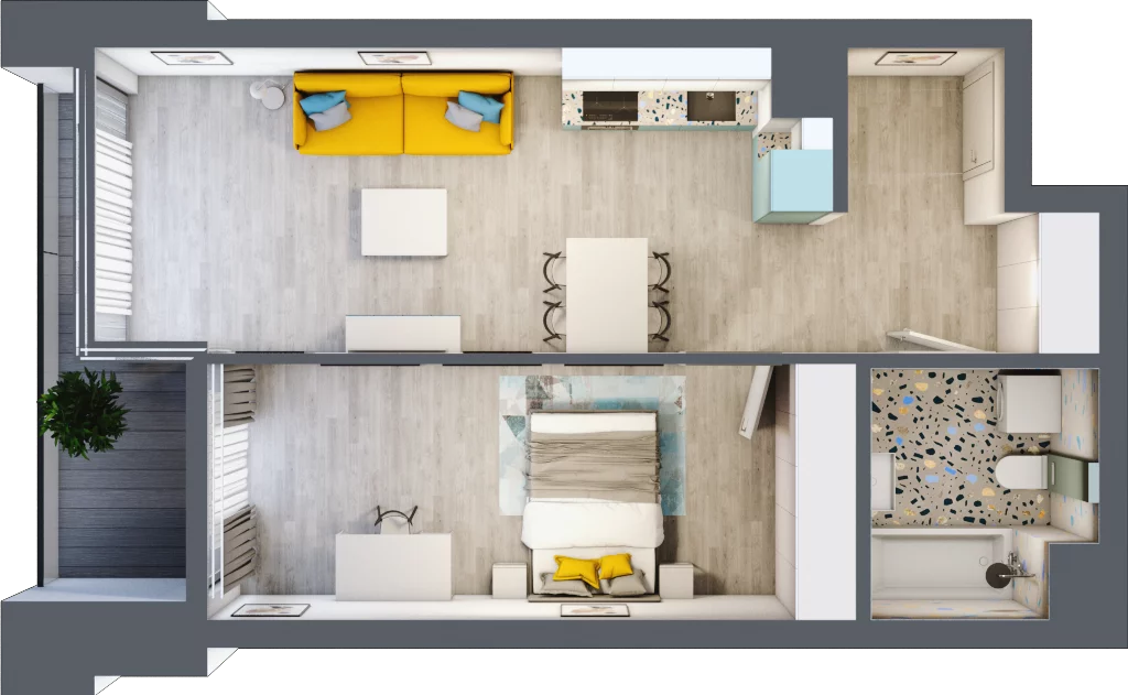 2 pokoje, mieszkanie 47,57 m², piętro 4, oferta nr B.G239, Miasto Polskich Mistrzów Olimpijskich - Paryż, Mysiadło, ul. Olimpijska