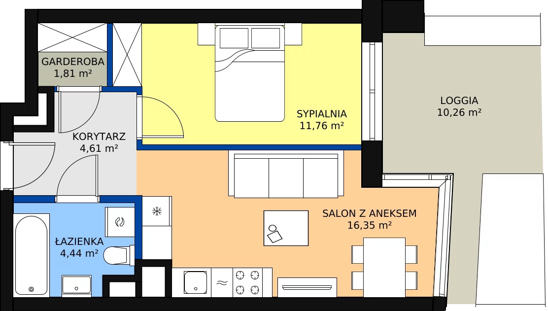 Zalety mieszkania 34.01 m², B.G246