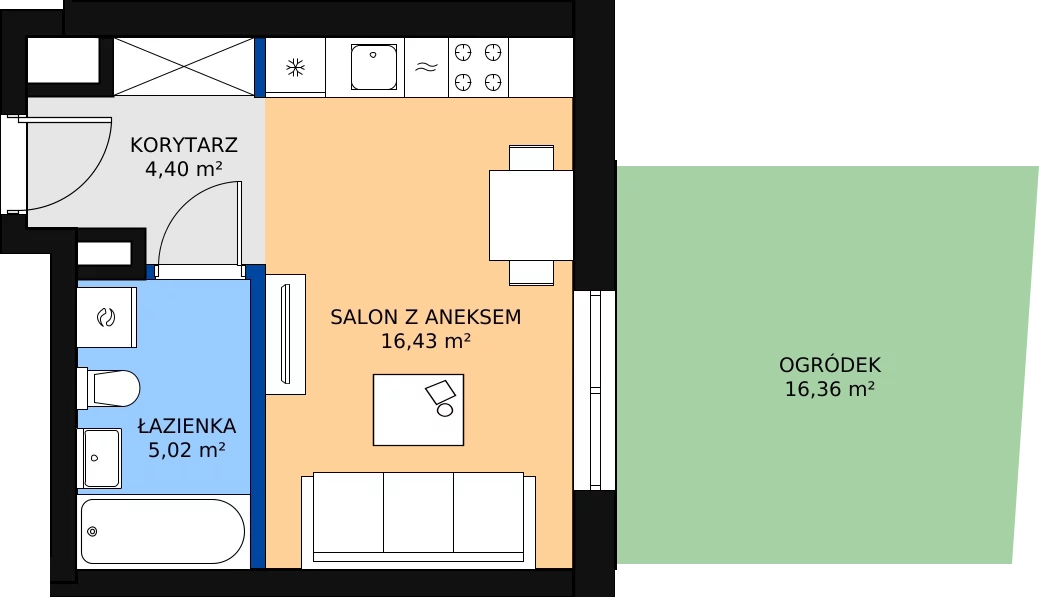 Zalety mieszkania 25.85 m², B.I272