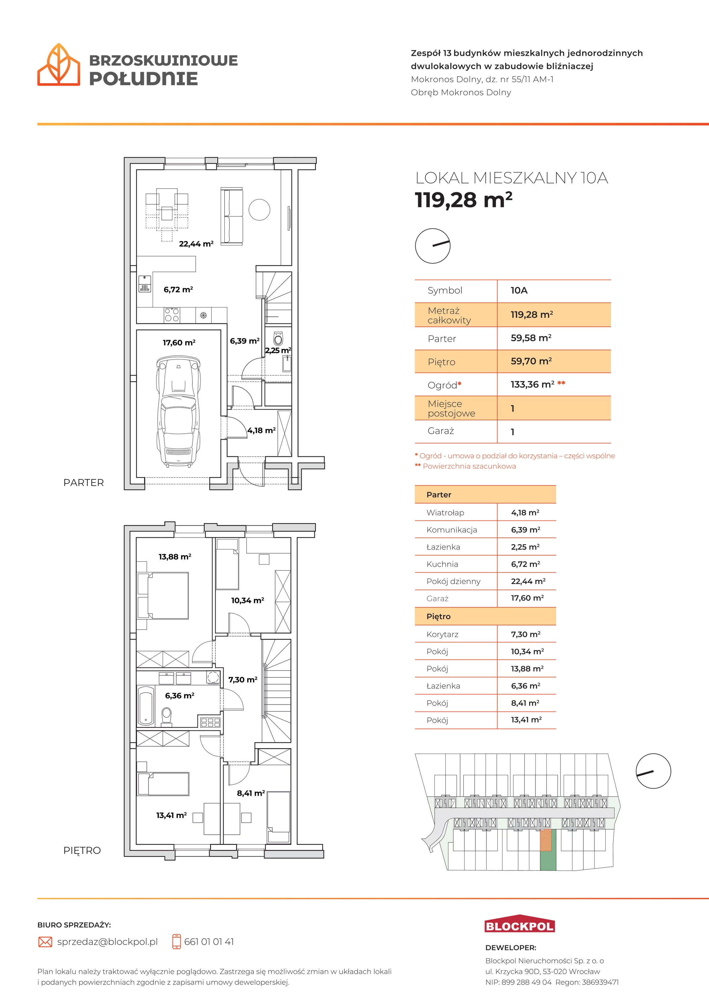 Dom 119,28 m², oferta nr 10A, Brzoskwiniowe Południe, Mokronos Dolny, ul. Brzoskwiniowa