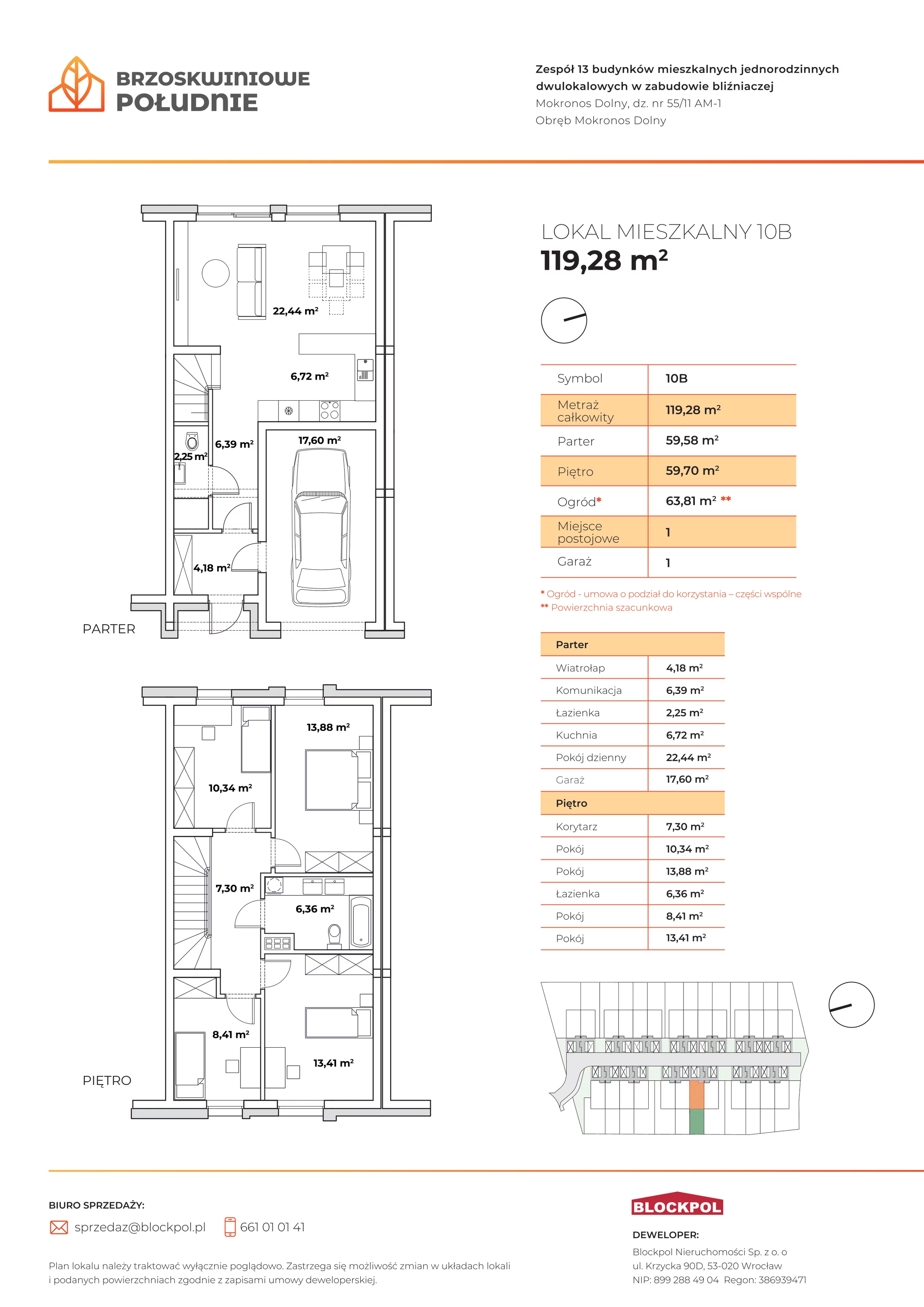 Dom 119,28 m², oferta nr 10B, Brzoskwiniowe Południe, Mokronos Dolny, ul. Brzoskwiniowa