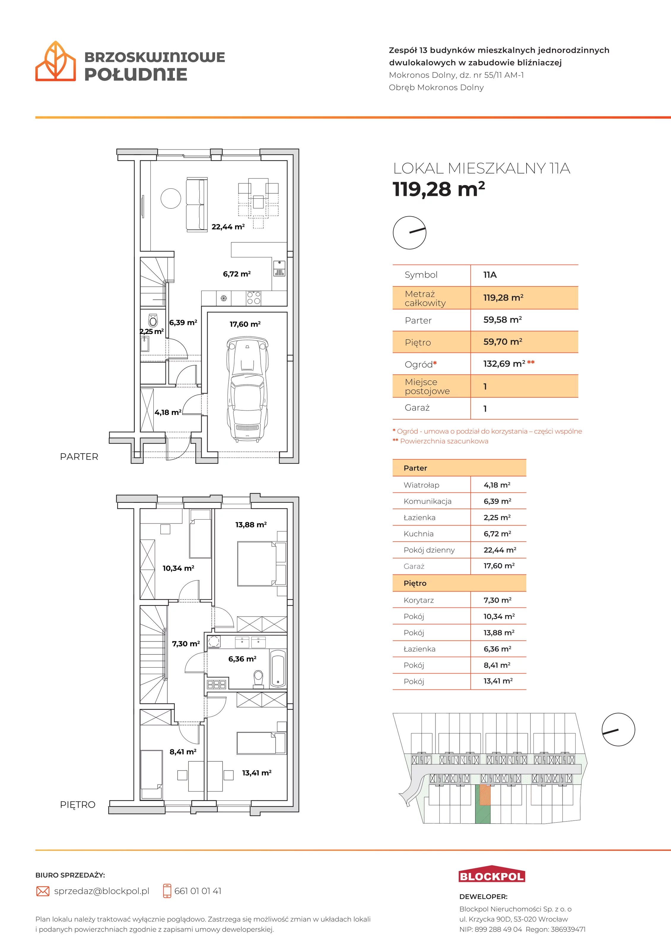 Dom 119,28 m², oferta nr 11A, Brzoskwiniowe Południe, Mokronos Dolny, ul. Brzoskwiniowa