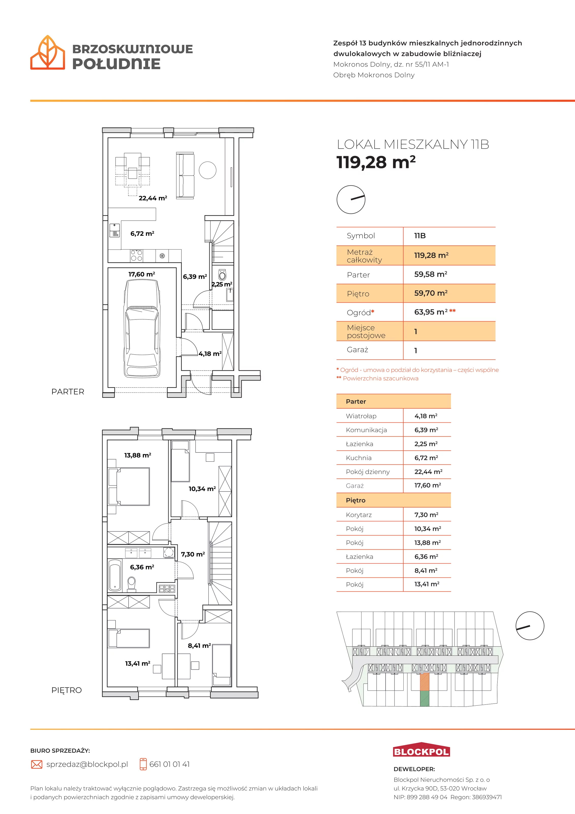 Dom 119,28 m², oferta nr 11B, Brzoskwiniowe Południe, Mokronos Dolny, ul. Brzoskwiniowa