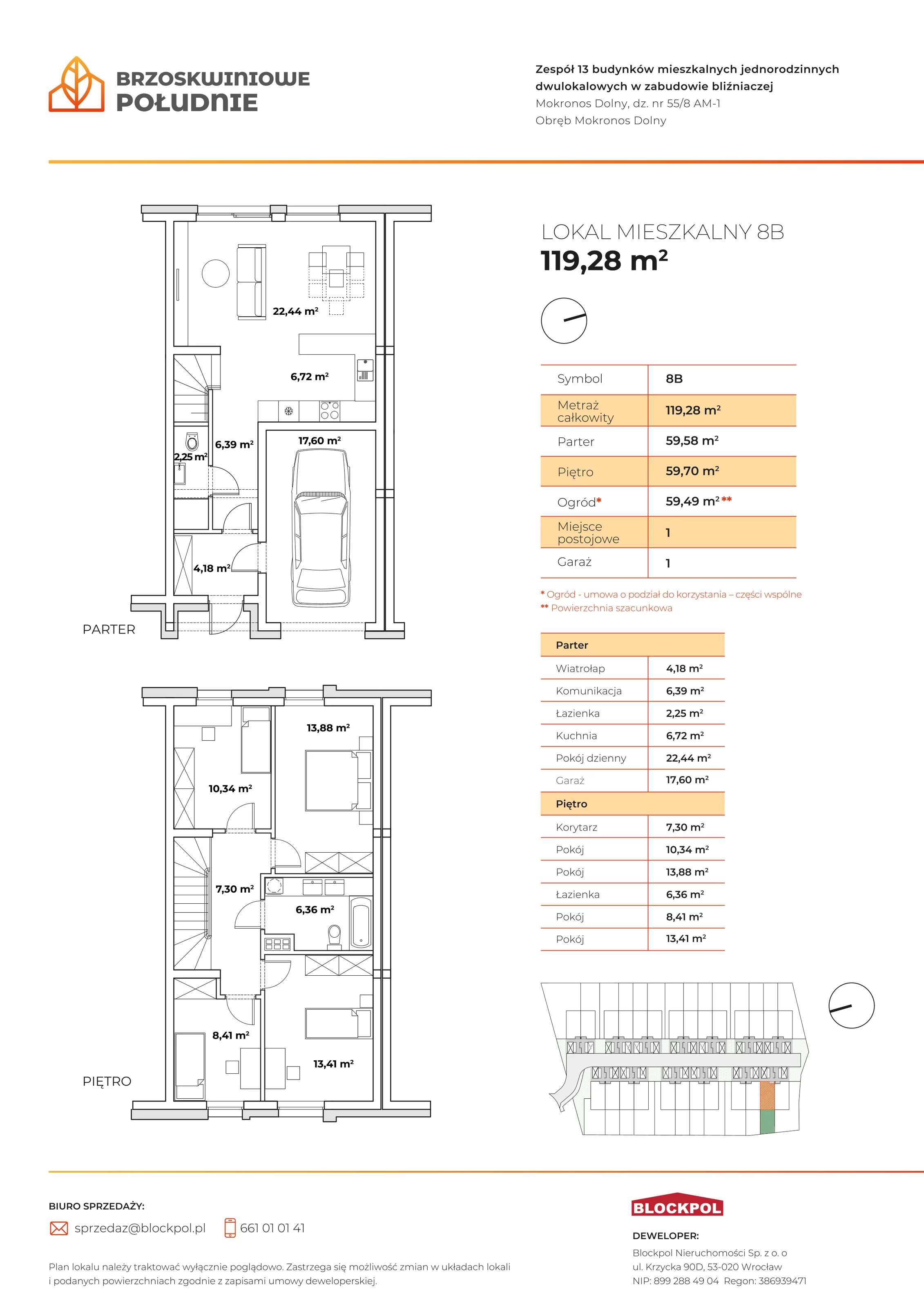 Dom 119,28 m², oferta nr 8B, Brzoskwiniowe Południe, Mokronos Dolny, ul. Brzoskwiniowa