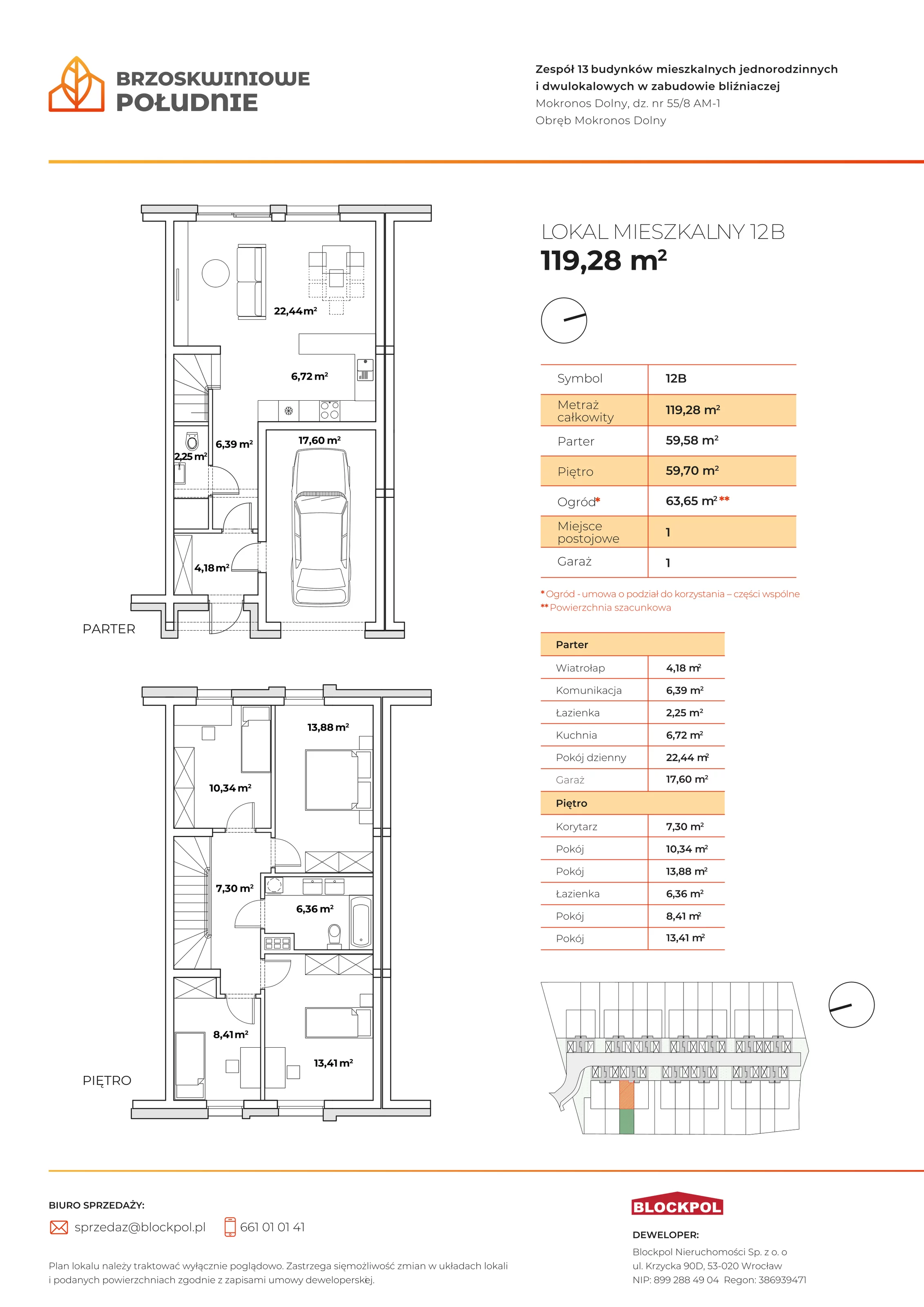 Dom 119,28 m², oferta nr 12B, Brzoskwiniowe Południe, Mokronos Dolny, ul. Brzoskwiniowa