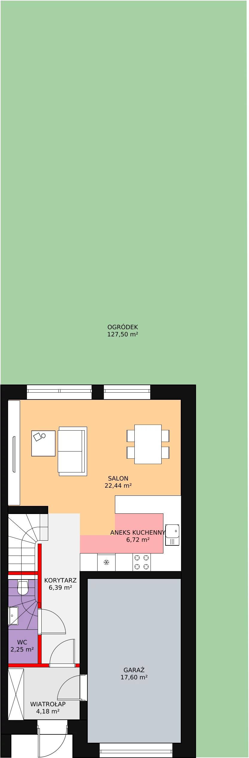 Dom 119,28 m², oferta nr 2, Brzoskwiniowe Południe, Mokronos Dolny, ul. Brzoskwiniowa