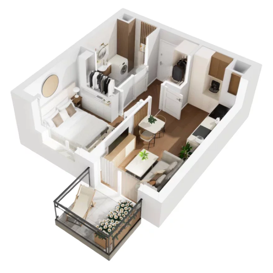 2 pokoje, mieszkanie 32,53 m², piętro 1, oferta nr B1/18, Osiedle Bokserska 2, Warszawa, Ursynów, Wyczółki, ul. Bokserska 73A