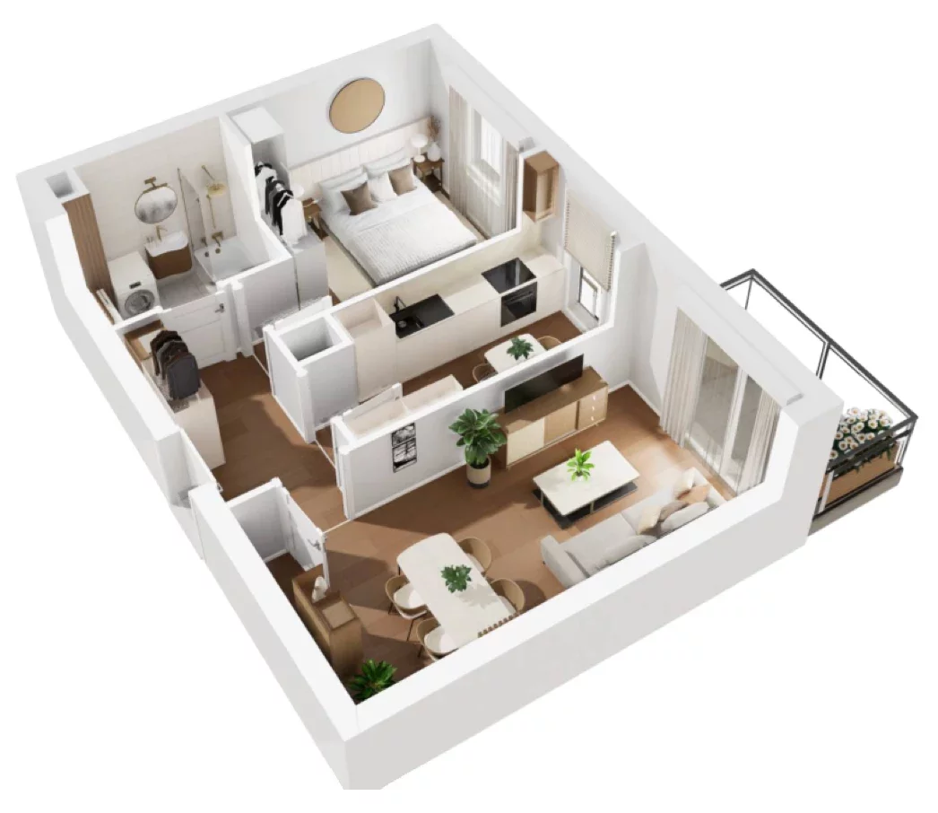 2 pokoje, mieszkanie 44,78 m², piętro 2, oferta nr B1/41, Osiedle Bokserska 2, Warszawa, Ursynów, Wyczółki, ul. Bokserska 73A