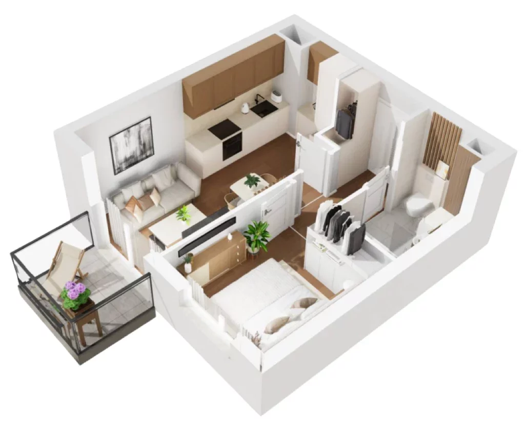2 pokoje, mieszkanie 32,56 m², piętro 3, oferta nr B1/46, Osiedle Bokserska 2, Warszawa, Ursynów, Wyczółki, ul. Bokserska 73A